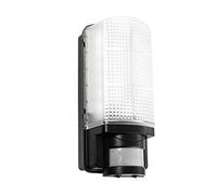 National Lighting Modern Outdoor Heavy Duty Black Plastic IP44 Rated Movement Sensor Bulkhead Security LED Wall Light - Equipped with PIR Motion Detector