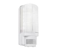 National Lighting Modern Outdoor Heavy Duty White Plastic IP44 Rated Movement Sensor Bulkhead Security LED Wall Light - Equipped with PIR Motion Detector