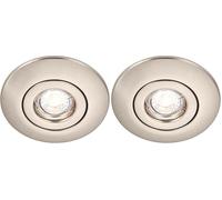 National Lighting Modern Satin Nickel Low Voltage to 240V Mains Voltage GU10 Recessed Downlight Converter - Converts Holes ranging from Approx. 65mm to 125mm (Pack of 2)