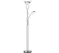 National Lighting Mother and Child Floor Lamp with Adjustable Reading Light & Dimmer Switch - Intertwined Uplighter Floor Lamp Father and Son Lamp - Satin Chrome Finish - R7s/G9 Bulbs (Bulb Included)