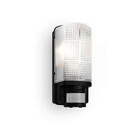 National Lighting Motion Outdoor Lights Mains Powered - PIR Lights Outdoor - Bulkhead Wall Lights with Motion Sensor - IP44 Rated Security Lights - Black Finish - E27 LED Compatible