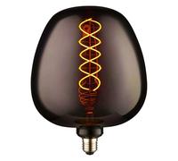 National Lighting Onyx Smoked Filament Bulb - E27 LED 4W Warm White Light Bulb - IP20 Rated, Glass Grey Decorative Lighting Accessory for Indoor Use - Non-Dimmable LED Light Glass & Steel Construction