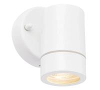 National Lighting Palin Gloss White Steel External Outdoor Security GU10 Wall Spot Down Light IP44 Rated