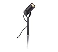 National Lighting Palin Matt Black Stainless Steel 330mm Outdoor Garden Spike Light IP44 Adjustable Spike GU10 Lamp