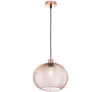 National Lighting Pendant Light Fitting - Retro Copper Pendant Wire Shade -Dimmable Ceiling Lights with Mesh Metal Basket Lightshade - Hanging Ceiling Globe Pendant Light - 10W LED E27 - Copper