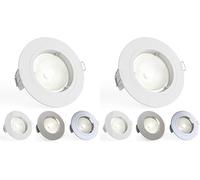 National Lighting Recessed Lighting - Mains Powered LED Spot Lights Downlights for Ceiling - IP20 Rated GU10 Fitting for Halogen or LED - Matt White Finish, Fixed Version (Pack of 2)