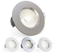 National Lighting Recessed Lighting - Mains Powered LED Spot Lights Downlights for Ceiling - IP20 Rated GU10 Fitting for Halogen or LED - Satin Nickel Finish, Fixed Version
