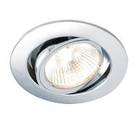 National Lighting Recessed Lighting - Mains Powered LED Spot Lights Downlights for Ceiling - IP20 Rated GU10 Fitting for Halogen or LED - Chrome Finish, Adjustable Tilt Version