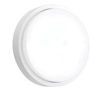 National Lighting Rond 12W Outdoor Weatherproof Vandal Resistant IK10 Round LED Bulkhead Ceiling Wall Lamp IP54 Rated - Ideal for Outdoor Porches, Gardens, Pathways, Sheds, Patios, Garages