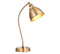 National Lighting Rue Table Light - 460mm x 150mm, IP20 Rated Antique Brass Table Lamp E14 Fitting LED Compatible - Adjustable Arm Desk Light Lamp for Bedroom, Office, Study & Bedside
