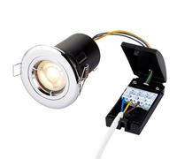 National Lighting Shield Plus Modern Chrome Fire Rated GU10 Dimmable Fixed Recessed Ceiling Downlight/Spotlight Ideal for Bedrooms Lounge Kitchen etc.