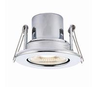 National Lighting SHIELDECO Chrome Finish Adjustable Fir Cool White LED Anti Glare Low Profile Ceiling Downlight Spotlight IP20 Rated for Living Rooms, Bedrooms, Hallways
