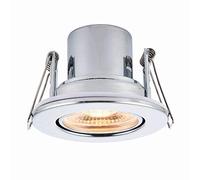 National Lighting SHIELDECO Chrome Finish Adjustable Fir Warm White LED Anti Glare Low Profile Ceiling Downlight Spotlight IP20 Rated for Living Rooms, Bedrooms, Hallways