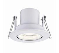 National Lighting SHIELDECO Matt White Finish Adjustable Fir Cool White LED Anti Glare Low Profile Ceiling Downlight Spotlight IP20 Rated for Living Rooms, Bedrooms, Hallways