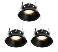 National Lighting SPECULO Downlights Matt Black Fire LED GU10 Anti Glare Spotlights-IP65 Rated Waterproof Recessed Bathroom Ceiling Lights (Pack of 3)