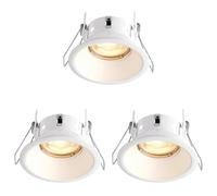 National Lighting SPECULO Downlights Matt White Fire LED GU10 Anti Glare Spotlights-IP65 Rated Waterproof Recessed Bathroom Ceiling Lights (Pack of 3)