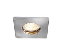National Lighting SPECULO Ultra Slim Compact Brushed Chrome Fir Downlight Recessed LED GU10 Square Spotlight Ceiling Light for Bathroom, Shower, Kitchen IP65 Rated