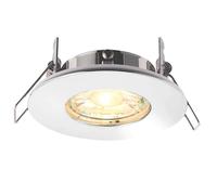 National Lighting SPECULO Ultra Slim Compact Chrome Fire Rated Downlight Recessed LED GU10 Round Spotlight Ceiling Light for Bathroom, Shower, Kitchen IP65 Rated