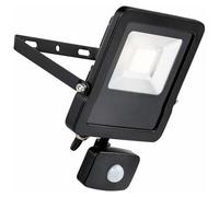 National Lighting Surge Matt Black 30W Weatherproof Outdoor Security Light Flood Lights LED with Motion Activated PIR Cool White 4000K IP44 Rated