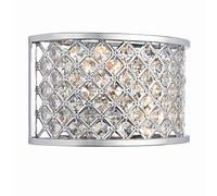 National Lighting Tim Decorative Silver Chrome with Crystal Bead Detailing Wall Light Fixture for Dining Room Bedroom Living Room