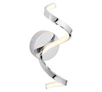 National Lighting Twirl Wall Light - Chrome IP44 Rated, 12W LED Wall Light Tape Module SMD 2835 Warm White - Modern Spiral Bathroom Lighting Fixture - Non-Dimmable, Steel & Aluminium Silicone