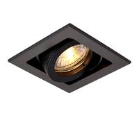 National Lighting Xeno Matt Black Indoor Ceiling Lights - Mains Powered Single Boxed Downlights - Recessed GU10 Spotlights - Adjustable Tilt GU10 LED Compatible Lamps