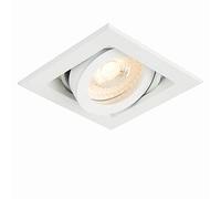National Lighting Xeno Matt White Single Adjustable Tilt GU10 LED Mains Voltage Recessed Indoor Boxed Downlight