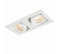 National Lighting Xeno Matt White Twin Adjustable Tilt GU10 LED Mains Voltage Recessed Indoor Boxed Downlight