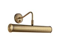 National Lighting YOKER Traditional Decorative Antique Brass Finish E14 LED Compatible Picture Wall Lamp Display Light with Rocker Switch 355mm