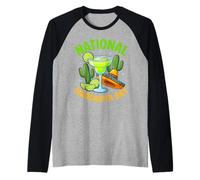 National Margarita Day Cactus Sombrero Lime Mexican Cocktail Raglan Baseball Tee