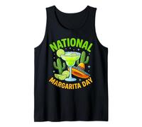 National Margarita Day Cactus Sombrero Lime Mexican Cocktail Tank Top