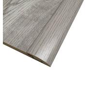 National Mouldings Dartmoor Grey Oak Ramp Reducer Laminate Wood Flooring Mdf Edge Threshold Trim 0.9M Length Door Bar Strip Adjustable 7mm To 12mm