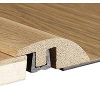 National Mouldings Lacquered Solid Oak Ramp Reducer Adjustable 14mm To 18mm Door Bar Threshold Profile For All Floor Types With Fixing Track - 0.9M
