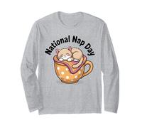 National Nap Day Cute Cat Coffee Mug Long Sleeve T-Shirt