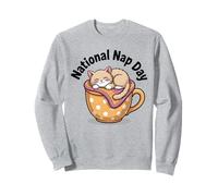 National Nap Day Cute Cat Coffee Mug Sweatshirt