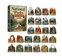 National Park Advent Calendar 2026, 24-Days Christmas Countdown Box with Wildlife and Landform Landscape 2D Acrylic Ornaments, Holiday Decor Gift for Outdoor Nature Fans & Geology Lovers
