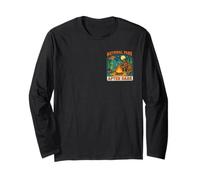 National Park After Dark Camping Bigfoot Bear Alien 2 Sided Long Sleeve T-Shirt