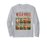 National Park Badge Collection Vintage Travel Design Long Sleeve T-Shirt