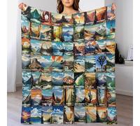National Park Blanket Abstract Nature Landscape Forest Blanket Gift for Bedroom Office Living Room 50x60 Inch