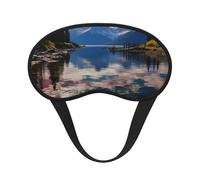 National Park Lake Sleep Mask for Side Sleeper, Blackout Sleep Eye Mask Comfortable Blindfold Eyeshade Soft Breathable Sleeping Mask with Elastic Strap Silk Eye Covers for Travel