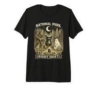 National Park Night Shift Cryptid Campfire Vintage Bigfoot Premium T-Shirt