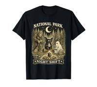 National Park Night Shift Cryptid Campfire Vintage Bigfoot T-Shirt