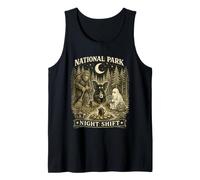 National Park Night Shift Cryptid Campfire Vintage Bigfoot Tank Top