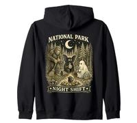 National Park Night Shift Cryptid Campfire Vintage Bigfoot Zip Hoodie