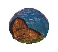 National Park Print Shower Cap, Lined Shower Cap For Women Reusable, Double Layer Waterproof Bath Cap