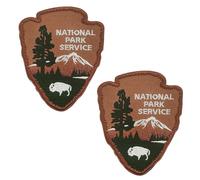 National Park Service Embroidered Patch Appliques, Adventure Outdoors Explorer Souvenir Travel Vacation Vintage Nature Applique Patches with Hook and Loop Backing for Backpack, Jacket, Clothes