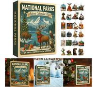 National Parks 24 Days Advent Calendar 2025, Woodland Christmas Countdown Calendar with Hanging Ornaments, Nature-Themed Xmas Tree Decorations, Eco-Friendly Gift for Explorers & Nature Enthusiasts