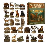 National Parks Advent - Acrylic Animal Ornaments for Holiday Countdown | 2d Flat Acrylic with 24 Day Set, Wildlife Landscape Décor, Christmas Tree Hanging, School Gift, Home, Travel Use
