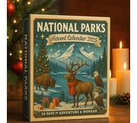 National Parks Advent Calendar 2025 - 24-Day Christmas Countdown with USA Park Ornaments,24 Pcs National Park Landscapes & Wildlife Tree Decor, Unique Gift for Nature Lovers,Geography Enthusiasts