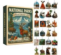 National Parks Advent Calendar 2025,24 Days Christmas Countdown Calendar,2D Wildlife Pendant Calendars,National Parks Ornaments Calendars,Landscapes Christmas Tree Decorations for Nature Lover (1 Pcs)